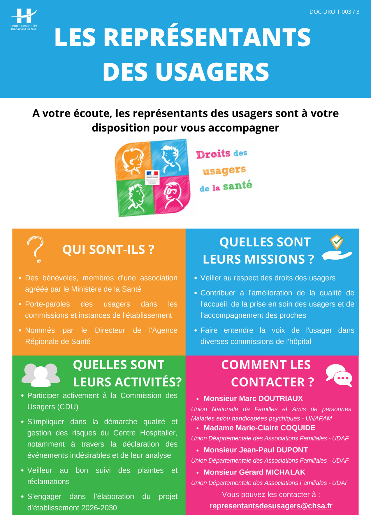 LES REPRESENTANTS DES USAGERS